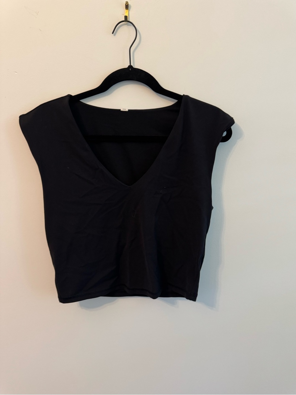 Athleta Black V-Neck Crop Tank